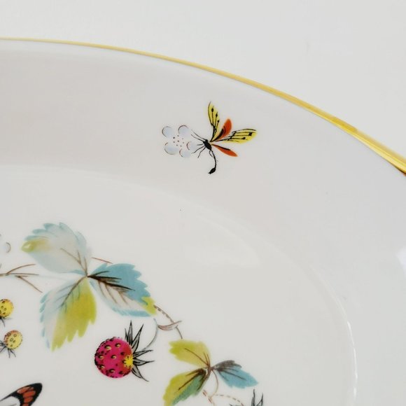 Royal Worcester Strawberry Fair Gold Trim Oval Baking Dish Size 9 Butterflies - Picture 14 of 15